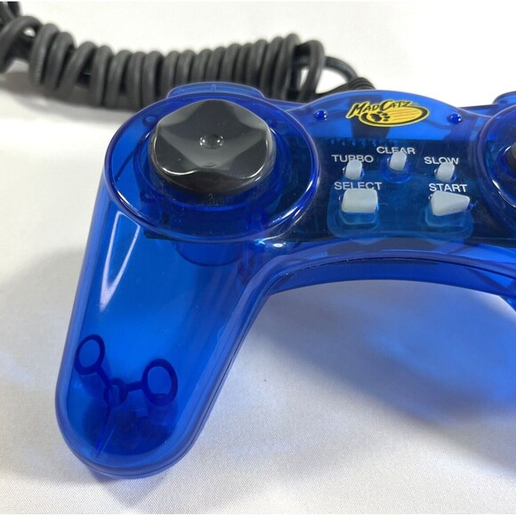 PlayStation Mad Catz Video Game Digital Controller Transparent Blue 8002 Tested - Picture 6 of 11